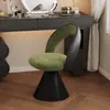 Banqueta de Maquiagem Estilo Italiano de Luxo Leve, Cadeira de Manicure de Alta Qualidade para Uso Doméstico, Adequada para Quarto Principal de Meninas, Cadeira Giratória para Penteadeira com Encosto