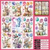 Pegatinas de Animales de Pascua al por Mayor Dibujos Animados Transfronterizos Conejo 3D Pegatinas Estáticas para Ventanas, Baños, Fiestas Navideñas, Pegatinas para Ventanas