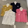 Venta de Liquidación, Sin Devoluciones ni Cambios, Nuevo Diseño de Verano, Dulce Blusa de Lino sin Mangas con Volantes para Mujer, Top Holgado y Adelgazante