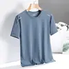 Fabricante Directo Camiseta de Manga Corta de Seda de Hielo para Hombre Verano Transpirable de Secado Rápido Color Sólido Holgada Alta Elasticidad Deportiva Casual para Hombre