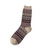 Calcetines Retro de Estilo Étnico Fair Isle para Mujer, Calcetines Holgados de Doble Aguja Doble Cara para Otoño e Invierno, Versátiles Calcetines de Algodón Puro de Media Pantorrilla, Calcetines Largos