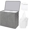 Cesta de ropa sucia Amazon con doble compartimento y tapa desmontable. Bolsa de almacenamiento para ropa sucia.