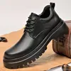 Zapatos de Vestir de Cuero para Hombre de Caña Baja con Suela Gruesa Estilo Nuevo 2026 Zapatos de Hombre con Forro de Terciopelo para Invierno Piel Genuina Zapatos para Novio de Boda Hombres
