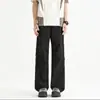 Pantalones deportivos versátiles de estilo coreano, modernos, con cremallera, de secado rápido, para hombre, pantalones casuales rectos holgados, finos de verano, para adolescentes