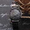 Comercio Exterior AliExpress Reloj de Hombre Reloj de Venta Caliente Reloj de Moda Hueco Dorado Imitación Mecánico Reloj de Cuarzo con Correa de Acero para Hombre