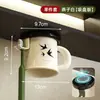 Portacepillos de dientes y vasos magnéticos para una familia de cuatro, adecuado para uso doméstico, se puede fijar a un espejo de baño o al techo, se usa para guardar y organizar cepillos de dientes y vasos para enjuague bucal