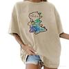 Camiseta Básica Estampada de Manga Corta de Algodón para Hombre y Mujer, Talla Grande, Holgada, Camiseta Interior Juvenil de Media Manga para Hombre