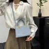Bolsa de Mão com Padrão Trançado de Nicho Transfronteiriça para Mulheres 2026 Nova Tendência Fashion Versátil Bolsa Transversal Bolsa Quadrada Pequena de Alta Qualidade