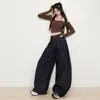 26 nuevos jeans vintage de color original para mujer, anti-decoloración, azul oscuro, estilo americano, pantalones holgados rectos de pierna ancha, admite envío directo
