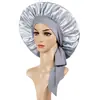 Amazon Venta al por mayor Transfronteriza Gorro de Noche de Satén Pañuelo para la Cabeza Lazo Cinta de Alta Elasticidad Sombrero para Mujer Imitación de Seda Gorro para el Cuidado del Cabello