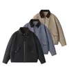 Yidao Vintage 2026 Otoño Nuevo Retro Americano Color Bloque Desgastado Solapa Holgada Chaqueta de Trabajo Detroit para Hombre