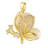 Accesorios para joyería diy directos de fábrica colgante H chapado en cobre colgante simple de piedra ojo de gato colgante de cisne microincrustado sin cadena