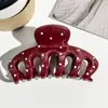 Grampo Retangular Ondulado de Bolinhas Vermelhas para Mulheres com Grampos Grandes na Parte de Trás da Cabeça, Grampos Grandes para Grande Volume de Cabelo, Grampos Tubarão, Grampos e Acessórios de Cabelo