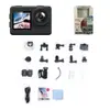 Cámara Deportiva 4K60 de Doble Pantalla a Color para Ciclismo al Aire Libre, Buceo, Pesca, Cámara HD Portátil Montada en la Cabeza Antivibración