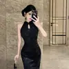 Cheongsam ajustado de estilo chino de alta gama, nuevo, con relieve brillante, transfronterizo, un vestido de noche sexy y de corte entallado para mujeres jóvenes