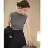 Tienda Insignia Shanghai Dan Nong/Chaleco de Lana Adelgazante 2026 para Mujer, Camiseta Interior de Punto Elegante Versátil sin Mangas