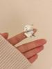 Anillo Francés Retro con Forma de Concha Especial Asimétrico Hecho a Mano Diseño Nicho Dulce e Interesante Elegante Exagerado para Apilar