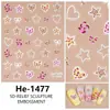 Redanco5D Repujado Popular Dibujos Animados Pegatina para Uñas Lindo Estampado de Leopardo Corazón Pegatina Estéreo para Uñas He1481