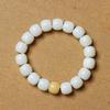 Pulsera de raíz de Bodhi de jade blanco natural DIY esmalte colorido accesorios Xingshi hombres y mujeres pulsera de un solo círculo cuentas de Buda