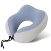 Almohada en U de Seda de Hielo Espuma Viscoelástica Almacenamiento Portátil Viaje Coche Almohada Color Sólido Simple Almohada Fresca para el Cuello