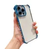 Funda para teléfono móvil a prueba de caídas de cuatro esquinas electrochapada es adecuada para Apple 15promax color sólido 14 funda suave 13 agujero fino 12 tendencia 11