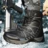 Otoño e Invierno Nuevos Zapatos de Senderismo de Caña Alta Aterciopelados Gruesos Botas de Nieve Largas para Exterior Talla Grande Botas de Nieve