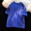 Moda Americana Camiseta Waffle de Manga Curta Masculina Verão Solta Oversize Marca de Moda Ins Tendência Roupas Pesadas de Meia-manga
