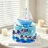 Decoración de Pastel de Velero de Moda para Navegación Exitosa, Fiesta de Graduación, Surfeando las Olas y un Futuro Prometedor Toppers para Hornear