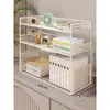 Prateleira de Armazenamento para Mesa, Estante de Mesa, Mesa de Dormitório, Organizador de Mesa de Escritório, Pequena Estante Multicamadas, Prateleira de Armazenamento em Camadas