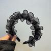 Diadema con lazo de malla y horquilla para mujer, diadema de encaje estilo cyber celebridad, accesorios para el cabello, tocado de ala ancha de alta calidad que combina con todo.