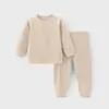 Conjunto de Ropa Interior para Bebé para Primavera y Otoño, Ropa de Casa Suave tipo Algodón, Pijama Cálido, Ropa Interior Térmica, Conjunto de Top y Pantalones de Otoño
