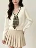 Elegante abrigo de punto con cuello en V de un solo botón, nuevo modelo otoño e invierno 2026, cárdigan de punto versátil y elegante para mujer