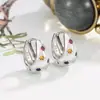 Nuevos Pendientes de Circonita Colorida Estrella Pendientes Franceses Retro Pendientes de Diseño Nicho Pendientes Diseño de Moda para Mujeres