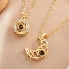 Collar de pareja con proyección de Sol y Luna de otoño e invierno para hombres y mujeres, accesorios del mismo sol y luna, joyería, colgante de cadena de clavícula para mujer