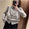 Cárdigan de punto fino de lana suave y amigable con la piel, formato grande para mujer, estilo coreano, abrigo exterior suelto, negro