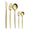 Conjunto transfronteiriço de louça em aço inoxidável em aço inoxidável Conjunto de cinco peças Faca e garfo de colher de faca e garfo estilo ocidental Faca de bife e conjunto de garfo