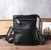 B594 Nuevo Bolso de Cintura para Hombre de Cuero Genuino Bolso de Hombro de Cuero Aceite y Cera Bolso para Colgar en el Pantalón Bolso para Teléfono Móvil Bolso Cruzado Vintage