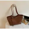 Bolsa Tote de Gran Capacidad Simple para Viajes Cotidianos Estilo Coreano Perezoso Textura Suave de Alta Calidad Versátil Portátil de Mano de Hombro Único Bajo el Brazo