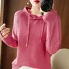 Moletom Casual com Capuz para Mulheres, Suéter com Capuz para Primavera e Outono, Moletom Camada Base, Tricô Novo 2026 Tamanho Grande