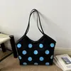 Bolsa grande, casual, estilosa e única; bolsa de ombro de bolinhas nova e fashion; Bolsa tote feminina de verão 2026