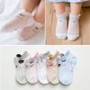 Calcetines finos de malla de primavera y verano para bebé, calcetines de algodón de color liso para bebé, calcetines náuticos huecos transpirables para niños, categoría de verano a