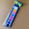 Juego de pintura de acuarela sólida semiseca al por mayor transfronteriza, pintura artística, acuarela en polvo, caja de plástico, conjunto de pinceles