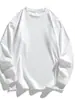 Sudadera de manga larga con cuello redondo para hombre, corte holgado, color liso, top deportivo casual para primavera y otoño, sin capucha