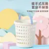 Cubo de basura doméstico con asa, de aspecto elegante para baño, dormitorio, cocina, dormitorio, papelera con asa, con anillo de presión
