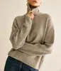 Camisa Base de Malha Estilo Coreano com Gola Alta e Meio Zíper, Suéter Solto de Manga Longa Feminino, Quente, Moderno, Versátil, Calça Longa Amiga da Pele