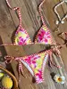 Traje de Baño Estilo Nuevo 2027 Bikini Estampado Estilo Europeo y Americano para Mujeres Vacaciones en la Playa Sexy Conjunto de Traje de Baño de Dos Piezas