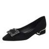 Zapatos de Tacón Grueso para Mujer para Verano 2026, Nuevo Estilo Primavera y Otoño, Punta Puntiaguda, Elegantes de Boca Baja, Zapatos Negros de Tacón Alto para Ir al Trabajo, Zapatos de Trabajo de Tacón Medio