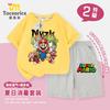Traje de Manga Corta para Niños Super Mario Verano 2025 Algodón Holgado Casual Conjunto de Dos Piezas de Top y Shorts para Niños