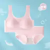 Conjunto de Roupa Íntima com Absorvente de Látex para Alunos do Ensino Fundamental II e Ensino Médio, Período de Pequeno Desenvolvimento do Peito, Sutiã Seamless, Sutiã para Adolescente
