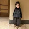 Nuevo atuendo de otoño para niñas: Top vintage de cuadros de manga larga con tirantes y pantalones jogger casuales para bebés niñas